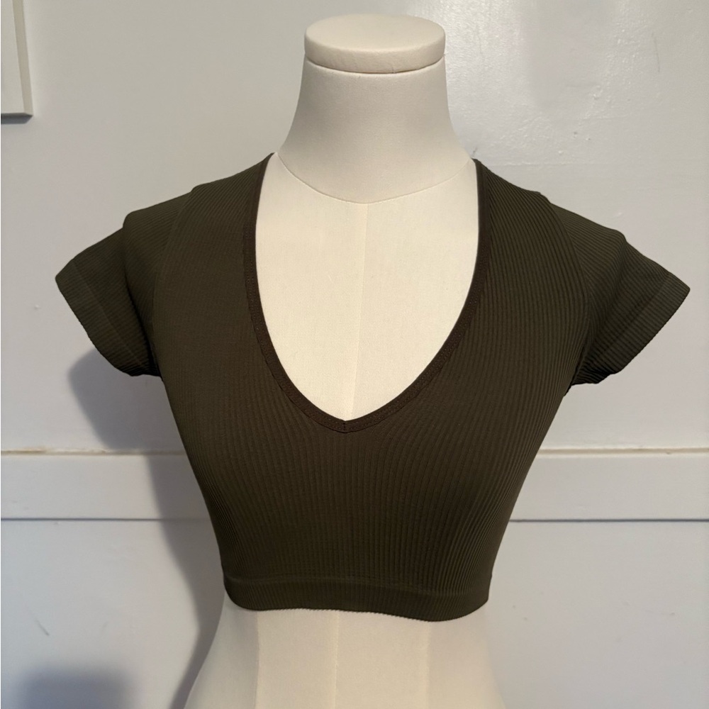 Garage Dark Green Crop Top